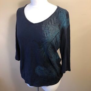 3/4 length St. John’s bag shirt sequins